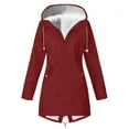 thumbnail image 1 of Womens Coats Outerwear Winter Women's Windproof Plush Insulation Long Sleeved Hooded Casual Coat, 1 of 3