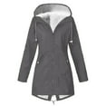 thumbnail image 1 of Womens Coats Outerwear Winter Women's Windproof Plush Insulation Long Sleeved Hooded Casual Coat, 1 of 4