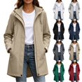 thumbnail image 1 of Womens Coats Plus Size Long Sleeve Zip Up Jackets Lightweight Hooded Windbreaker Outdoor Casual Fall Jackets with Pockets S-3XL, 1 of 8