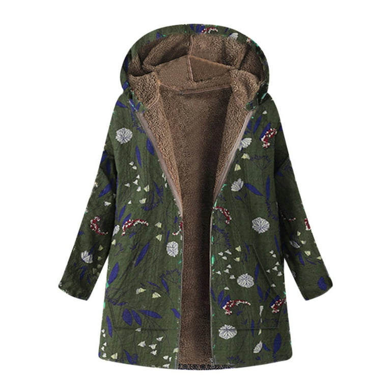 Floral print hooded coat shop