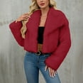 thumbnail image 1 of Womens Coats Winter Lapel Open Front Short Faux Fur Long Sleeve Warm Fluffy Outwear, 1 of 5