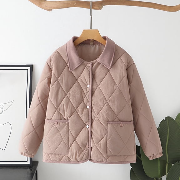 Womens Coats Women Warm Quilted Jackets For Women Long Sleeve Floral Soild Puffer Jacket Coats With Pockets Cute Clothes Winter Coat for Women,Womens Zip Up Jacket Ladies Tops 2XL