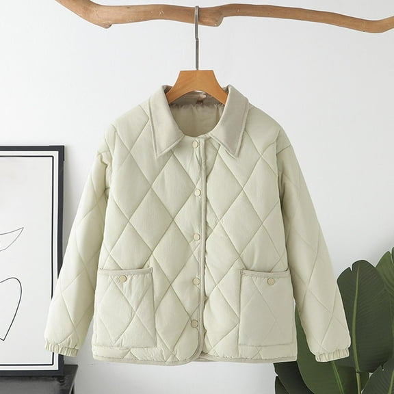 Womens Coats Women Warm Quilted Jackets For Women Long Sleeve Floral Soild Puffer Jacket Coats With Pockets Cute Clothes Winter Coat for Women,Womens Zip Up Jacket Ladies Tops 2XL