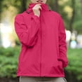 thumbnail image 1 of Womens Coats Women's Solid Colored Hooded Long Sleeved Jacket, Windbreaker, Sun Jacket, Outdoor Sports Jacket Rain Jacket Women Kagetolytai Hot Pink L, 1 of 6
