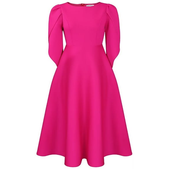 Womens Cocktail Dress Pleated A Line Church Guest Dress Flowy Casual Dresses