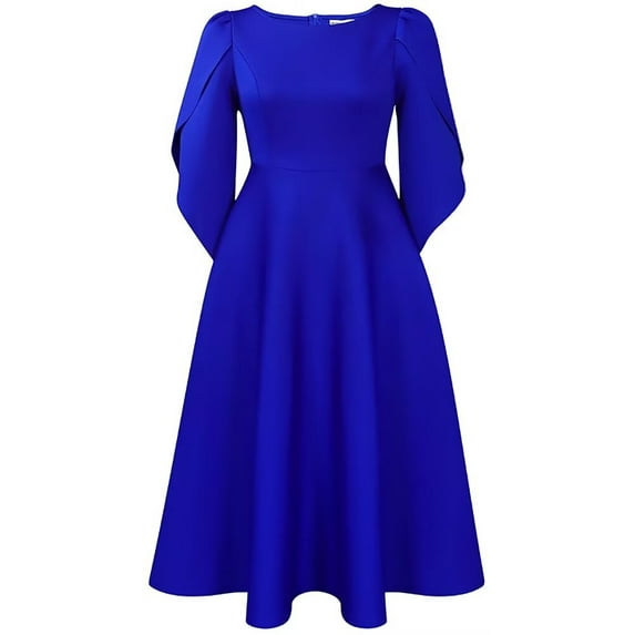 Womens Cocktail Dress Pleated A Line Church Guest Dress Flowy Casual Dresses