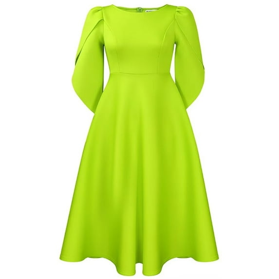 Womens Cocktail Dress Pleated A Line Church Guest Dress Flowy Casual Dresses