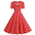 thumbnail image 1 of Womens Cocktail Dress Polka Dot Vintage A Line Swing Sleeveless Midi Dress for Evening Parties Wedding Guest Casual Dresses, 1 of 7