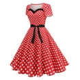 thumbnail image 1 of Womens Cocktail Dress Polka Dot Vintage A Line Swing Sleeveless Midi Dress for Evening Parties Wedding Guest Casual Dresses, 1 of 9