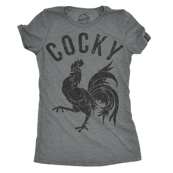Womens Cocky T Shirt Funny Sarcastic Chicken Rooster Mocking Tee for Ladies Womens Graphic Tees