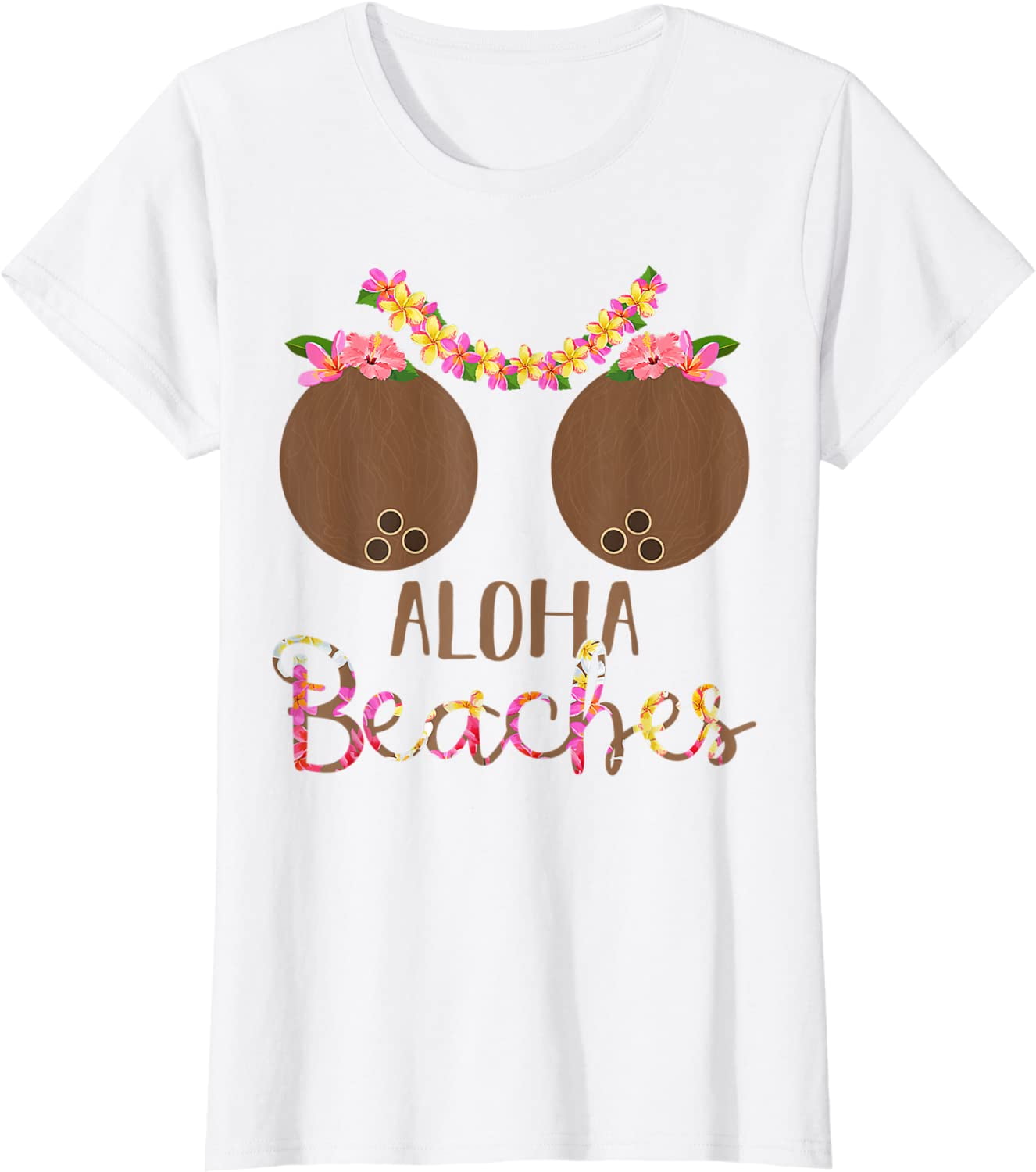 Funny Hawaiian Coconut Bra T-shirt Design Vector Download