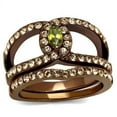 thumbnail image 1 of Womens Coffee Brown Ring Anillo Cafe Para Mujer 316L Stainless Steel with AAA Grade CZ in Olivine Anzio, 1 of 5