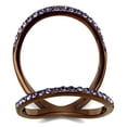 thumbnail image 1 of Womens Coffee Brown Ring Anillo Cafe Para Mujer Stainless Steel with Top Grade Crystal in Tanzanite Sarno, 1 of 4