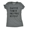 thumbnail image 1 of Womens Coffee Teach Inspire Repeat Cool T shirt Cute Teacher Appreciation Womens Graphic Tees, 1 of 9