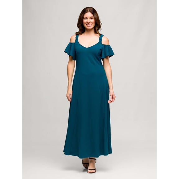 Womens Cold Shoulder Maxi Dress
