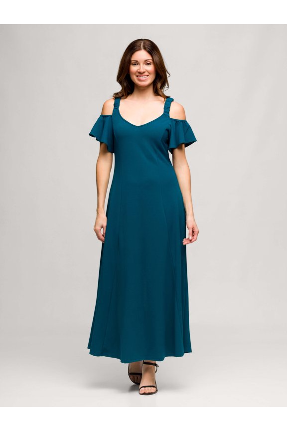 Womens Cold Shoulder Maxi Dress