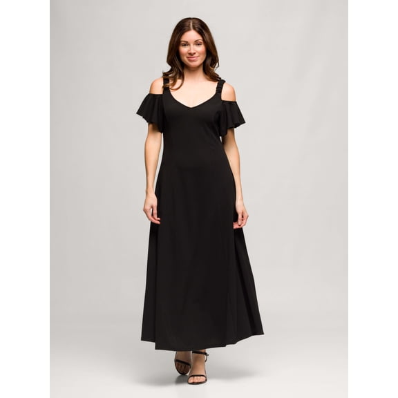 Womens Cold Shoulder Maxi Dress