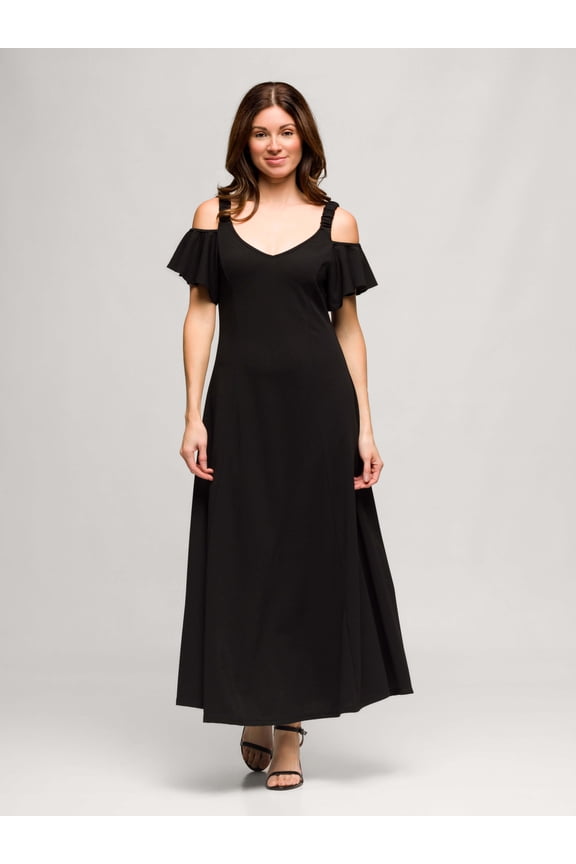 Womens Cold Shoulder Maxi Dress