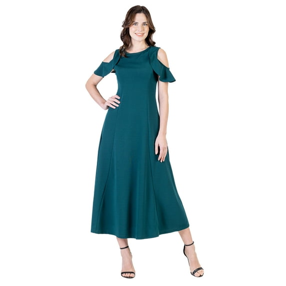 Womens Cold Shoulder Maxi Dress