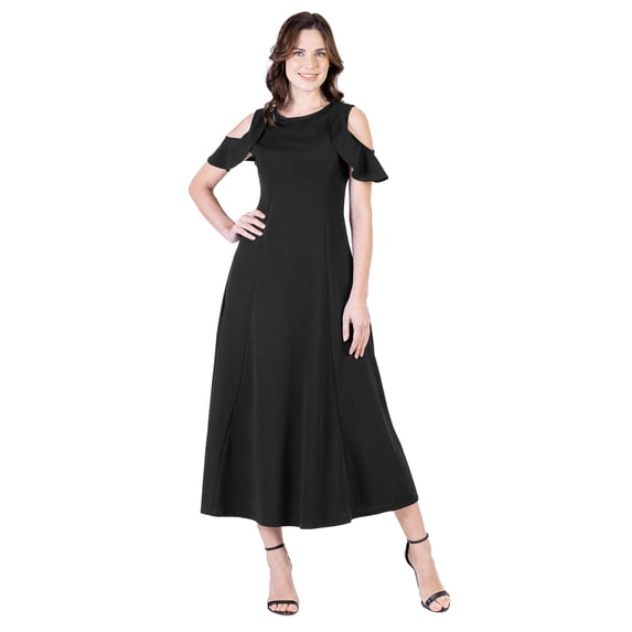 Womens Cold Shoulder Maxi Dress
