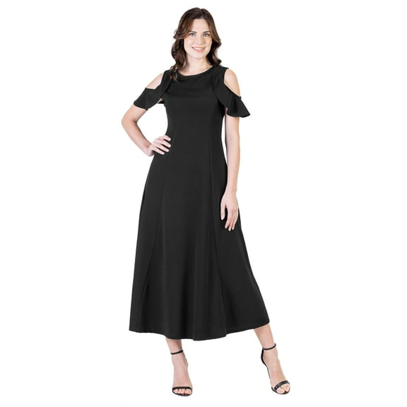 Womens Cold Shoulder Maxi Dress
