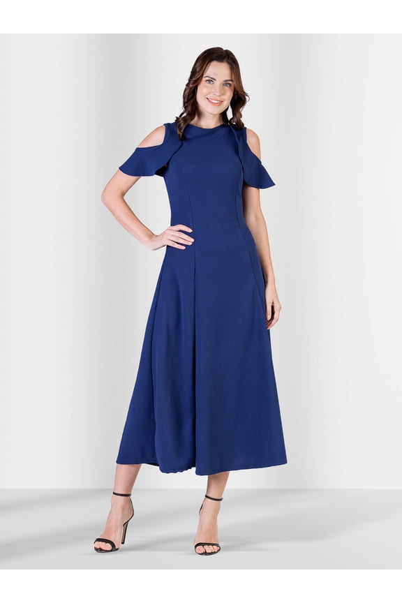 Womens Cold Shoulder Maxi Dress