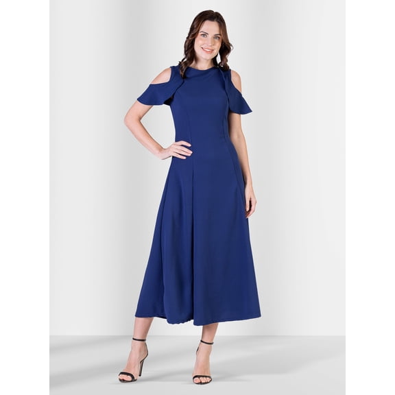 Womens Cold Shoulder Maxi Dress