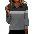 thumbnail image 1 of Womens Collared Shirts Long Sleeve V Neck Button Down Casual Athletic Tops Golf Sport Tee, 1 of 5
