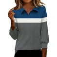 thumbnail image 1 of Womens Collared Shirts Long Sleeve V Neck Button Down Casual Athletic Tops Golf Sport Tee, 1 of 5