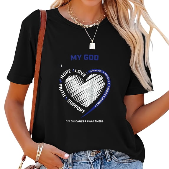 Womens Colon Cancer Awareness Products Colorectal Christian Cancer Raglan Baseball T Shirt Black