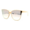 thumbnail image 1 of Womens Color Mirror Inset Lens Oversized Cat Eye Horn Rim Retro Sunglasses Beige - Beige Mirror, 1 of 4