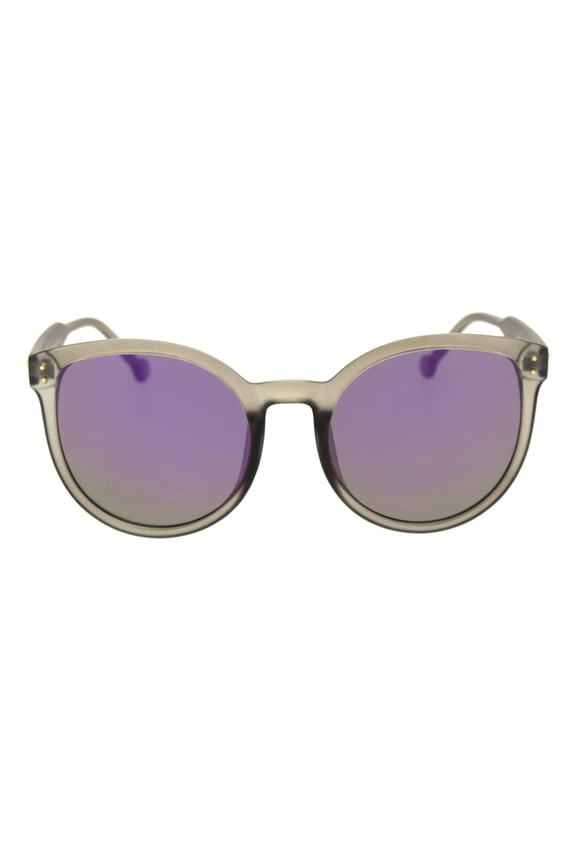 Womens Color Mirror Lens Oversize Round Butterfly Chic Sunglasses Slate Purple Mirror