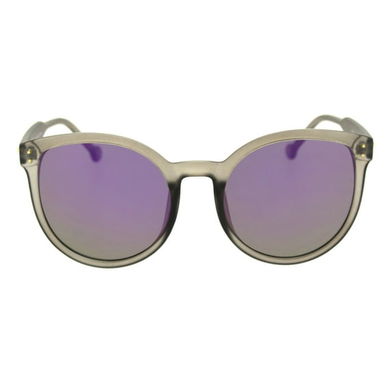Womens Color Mirror Lens Oversize Round Butterfly Chic Sunglasses Slate Purple Mirror