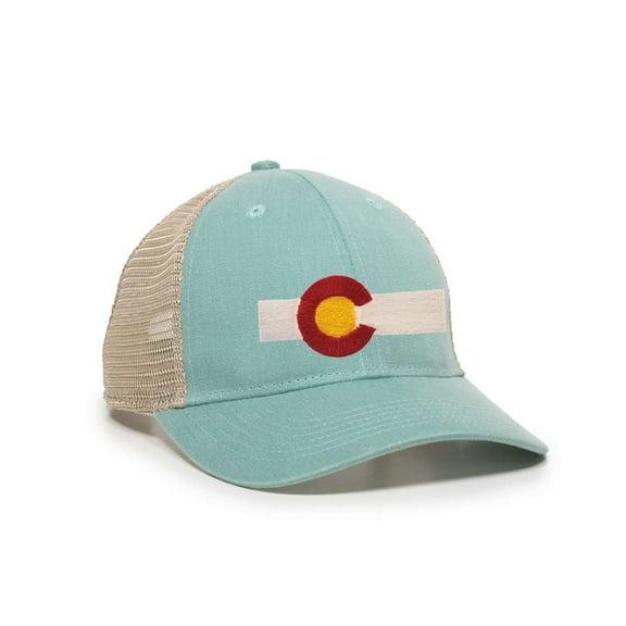 Womens Colorado Flag Ponytail Mesh Back Cap