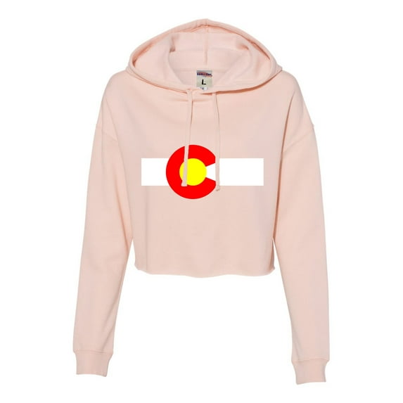 Womens Colorado State Flag Cropped Hooded Sweatshirt