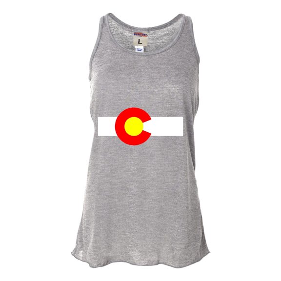 Womens Colorado State Flag Flowy Racerback Tank Top T-Shirt