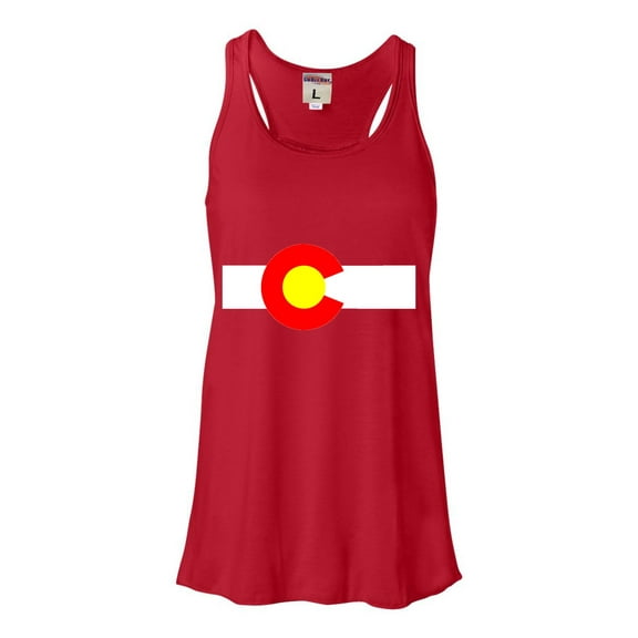 Womens Colorado State Flag Flowy Racerback Tank Top T-Shirt