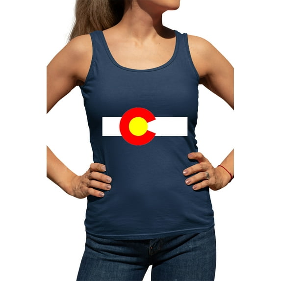 Womens Colorado State Flag Racerback Tank Top T-Shirt