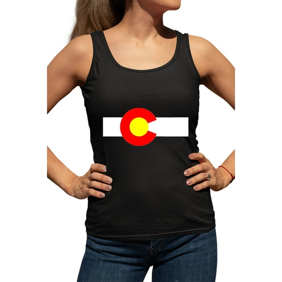Womens Colorado State Flag Racerback Tank Top T-Shirt