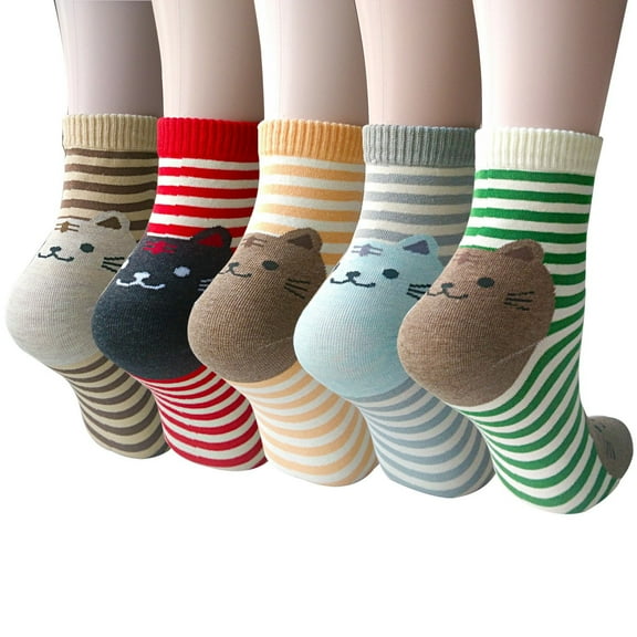 Womens Colorful Cotton Socks with Playful Animal Prints Fun and Comfortable Casual Crew Socks