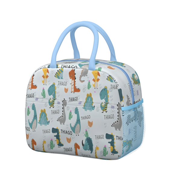 Womens Colorful Dinosaurs THIAGO Cacti Pattern Lunch Box for Work,Insulated Lunch Bag for Women,Loncheras Para Mujer,Leakproof Adult Lunch Bag for Work,Beach,Travel,Picnic,Camping