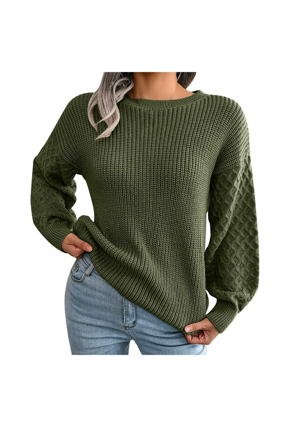 Womens Colorful Long Sleeve Off Shoulder Knit Sweater Crew Neck Sweater