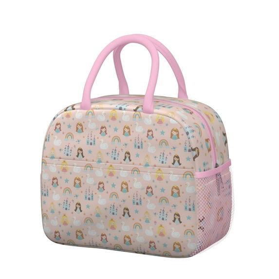 Womens Colorful Princess Swan Pattern Lunch Box for Work,Insulated Lunch Bag for Women,Loncheras Para Mujer,Leakproof Adult Lunch Bag for Work,Beach,Travel,Picnic,Camping