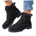thumbnail image 1 of Womens Combat Boots Fashion Casual Suede Lace up Low Heel Tacticle Riding Ankle Booties Winter Fall Shoes Black Size 6, 1 of 7