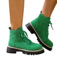 thumbnail image 1 of Womens Combat Boots Faux Suede Lace Up Chunky Platform Lightweight Non Slip Work Hiking Booties, 1 of 7