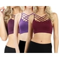 thumbnail image 1 of Womens Comfort Seamless Crisscross Front Strappy Bralette Sports Bra Top with Removable Pads (S~3XL), 1 of 1