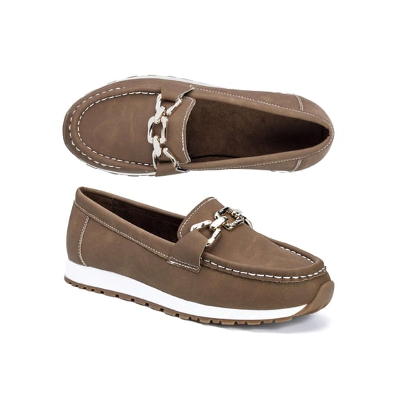 Womens Comfortable Slip-On Loafers Flat Round Toe Soft Bottom Low Heel Casual Shoes