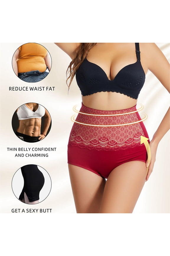 Womens Comfortable Waist Shaping Abdomen Shrinking Pants Women's Postpartum Abdomen Shrinking Waist Beauty Lifting Pants Body Binding Underpants plus Size Silk Panties High Waist Underwear for Women