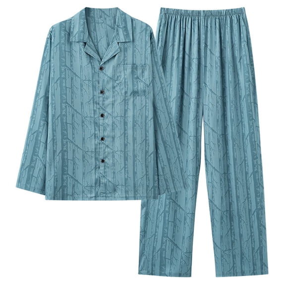 Womens Comfy Long Sleeve Pajama Set 2 Pcs Button Down Sleepwear Shirt and Pants Striped Casual Lounge Outfits