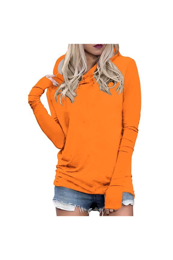 Womens Comfy Loose Hoodies Trendy Y2K Pullover Tops Casual Solid Color Hooded Sweatshirt Teen Girls Cute Tees